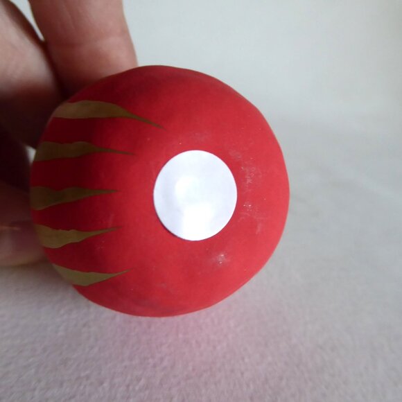 VINTAGE NEW JAPAN JAPANESE 2” CERAMIC GOOD LUCK DARUMA WEIGHTED DOLL - Picture 7 of 7